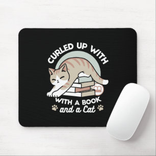 Mousepad Ilustração de Gato do Livro ao Longo - Enrolada e 