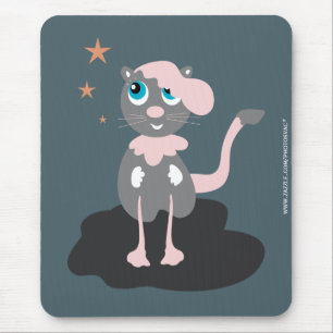 Mousepad Ilustração de Gato Infantil Fofa de Kitty de Desen