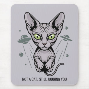Mousepad Ilustração de Gato Sphynx OVNI Alien