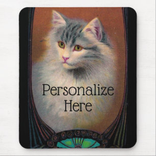 Mousepad Ilustração de gato Vintage art nouveau elegant