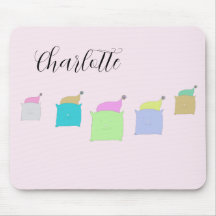 Ilustração de Gatos de Travesseiro Bonitos Monogra