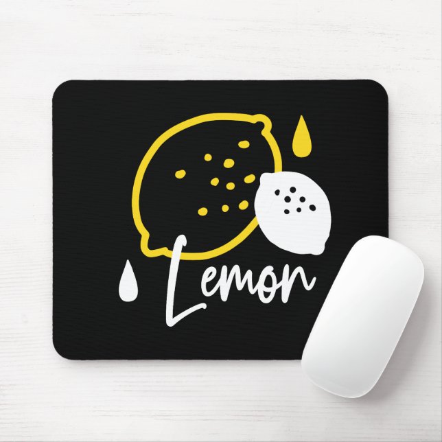 Mousepad Ilustração de Limão de abstrato - Citrinos frescos (Com mouse)