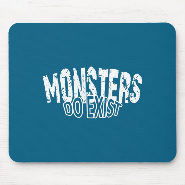 Mousepad Ilustração de Monstros Existem Dito de Terror (Frente)