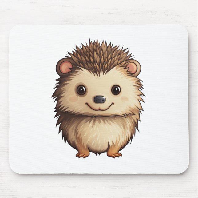 Mousepad Ilustração de ouriço de desenho animado (Frente)