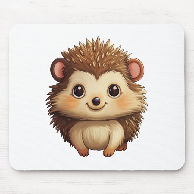 Mousepad Ilustração de ouriço de desenho animado (Frente)