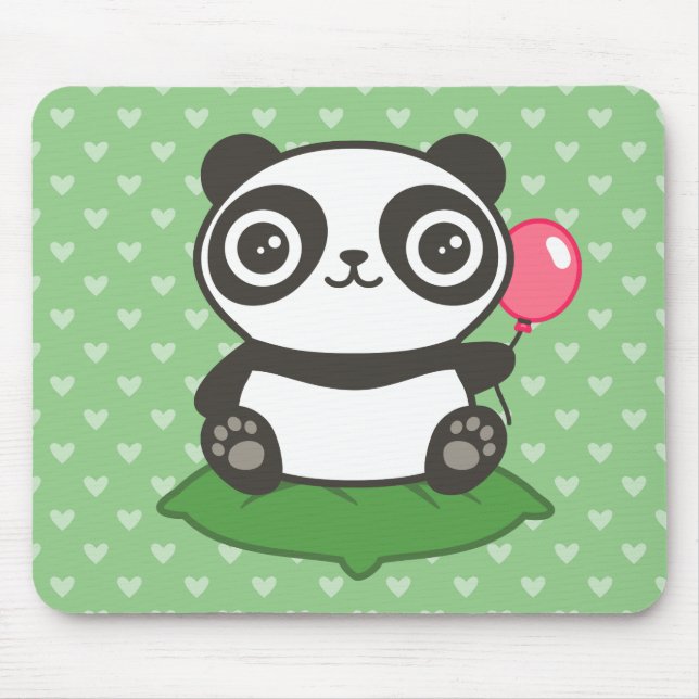 Mousepad Ilustração de Panda Bonita (Frente)