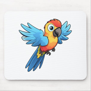 Mousepad Ilustração de papagaio de desenho animado