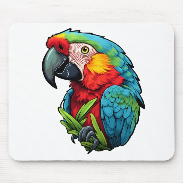 Mousepad Ilustração de papagaio de desenho animado (Frente)