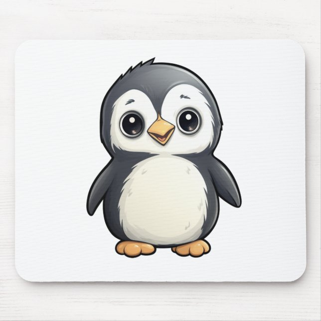 Mousepad Ilustração de pinguim de desenho animado (Frente)