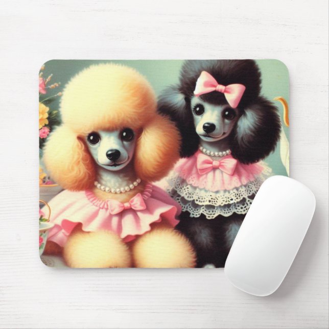 Mousepad Ilustração de Poodle em Cute (Com mouse)