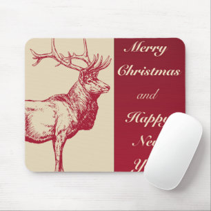 Mousepad Ilustração de Reindeer Vintage