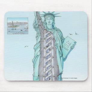 Mousepad Ilustração de seção transversal da estátua da