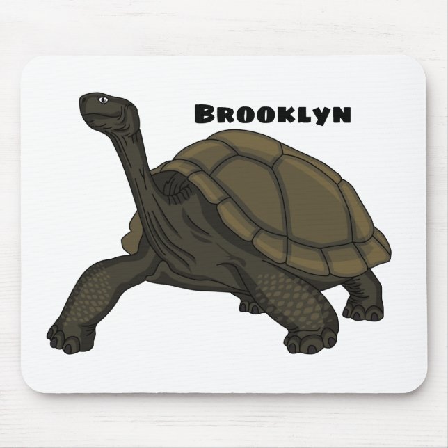 Mousepad Ilustração de tartaruga terrestre das Galápagos (Frente)