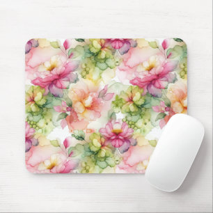 Mousepad Ilustração de Tinta de Álcool de Flor Pastel