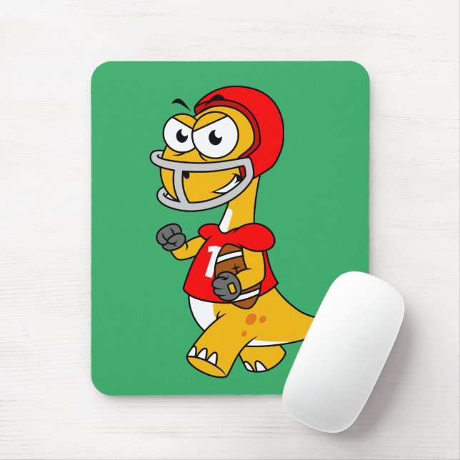Mousepad Ilustração De Um Brontossauro Jogando Futebol. (Com mouse)