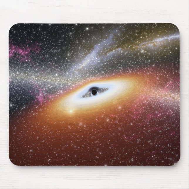 Mousepad Ilustração de um buraco negro supermassivo (Frente)