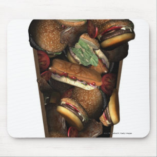 Mousepad Ilustração de um caixão enchido com o fast food