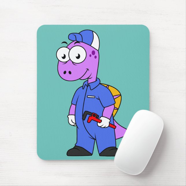 Mousepad Ilustração De Um Canalizador De Espinossauro. (Com mouse)