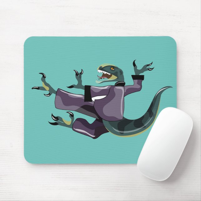Mousepad Ilustração De Um Caratê De Execução De Raptor. (Com mouse)