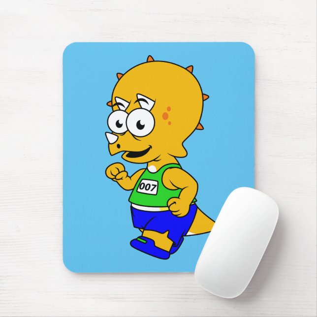 Mousepad Ilustração De Um Corredor De Tricerátops. (Com mouse)