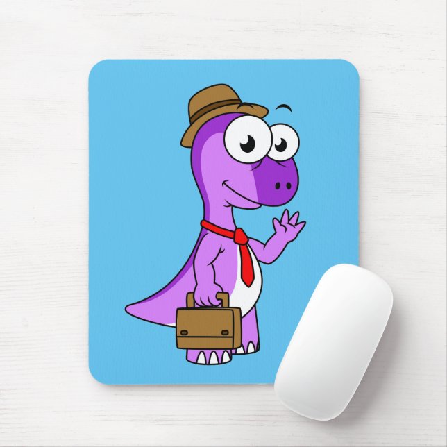 Mousepad Ilustração De Um Empresário Paquicéfalossauro. (Com mouse)