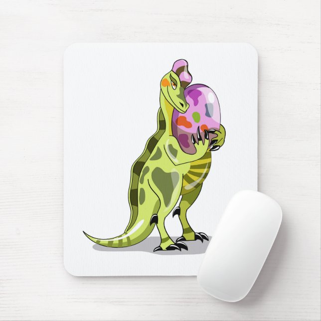Mousepad Ilustração De Um Lambeossauro Que Detém Um Ovo. (Com mouse)