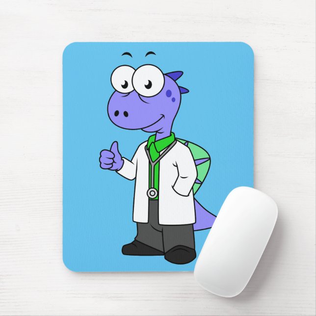 Mousepad Ilustração De Um Médico Espinossauro. (Com mouse)