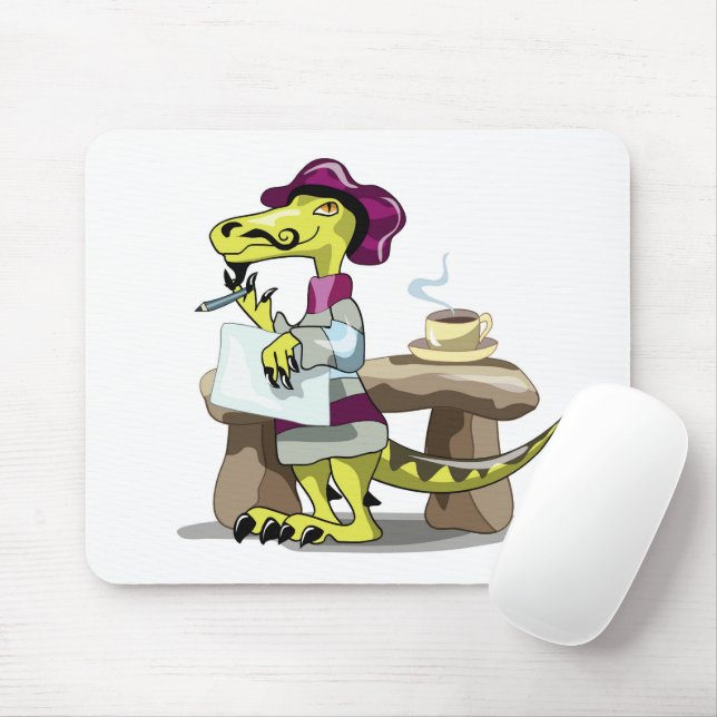 Mousepad Ilustração De Um Pensamento De Poeta De Raptor De  (Com mouse)