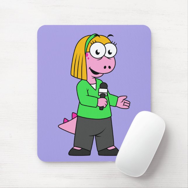 Mousepad Ilustração De Um Repórter De Notícias Do Allosauru (Com mouse)
