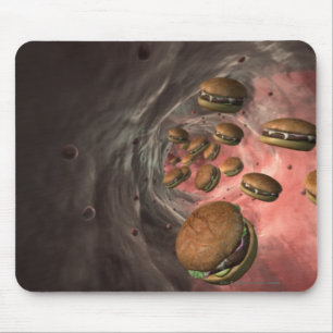 Mousepad Ilustração de um vaso sanguíneo com hamburguere