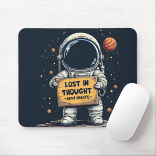 Mousepad Ilustração Divertida de Astronauta Perdido em Pens