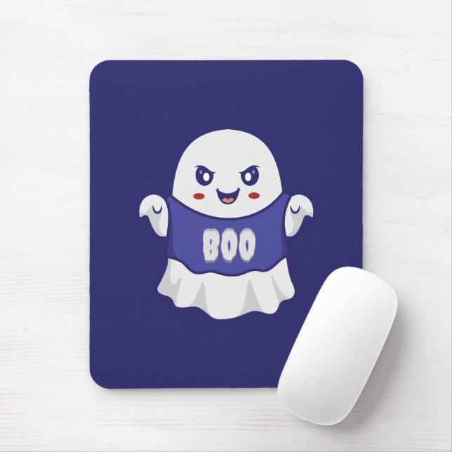 Mousepad Ilustração Divertida de Fantasma Assustador para D (Com mouse)