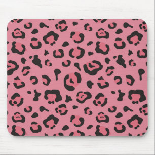 Mousepad Ilustração do animal do rosa do leopardo