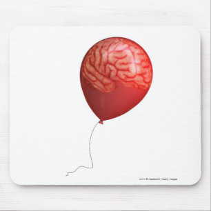 Mousepad Ilustração do balão com um cérebro sobrepor