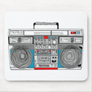 Mousepad ilustração do boombox 80s