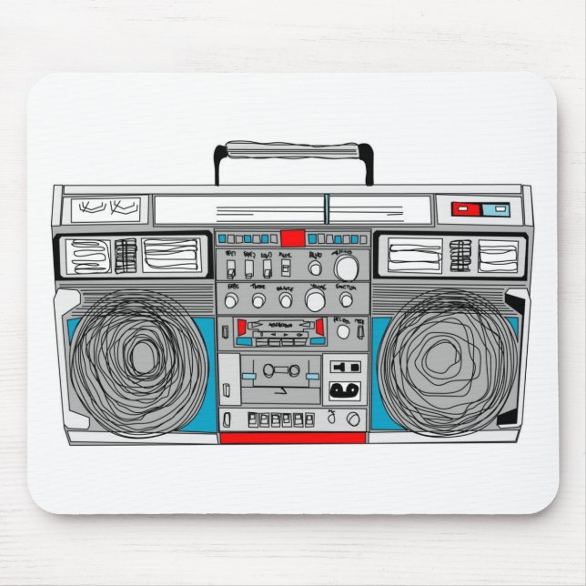 Mousepad ilustração do boombox 80s (Frente)