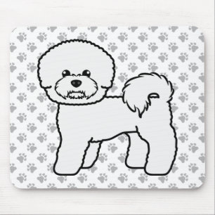 Mousepad Ilustração do Cão de Cartoon de Bichon Frise