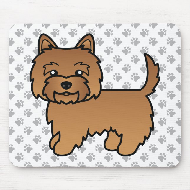Mousepad Ilustração do Cão Terrier Cairn Vermelho & Patas (Frente)