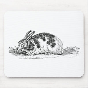 Mousepad Ilustração do coelho de coelho do vintage -