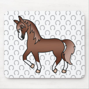 Mousepad Ilustração do desenho animado de cavalos de Trote