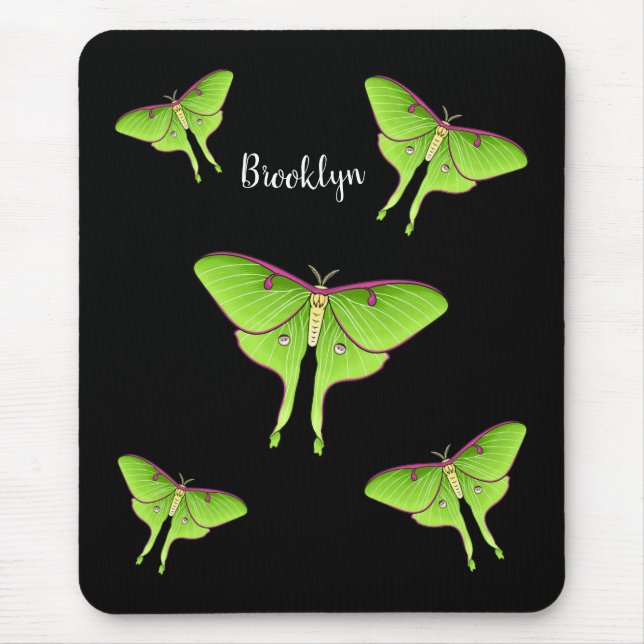 Mousepad Ilustração do desenho animado de Luna Moth (Frente)
