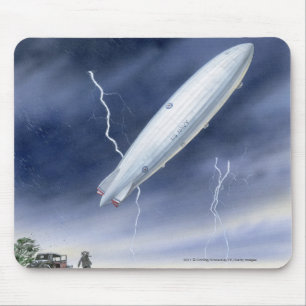 Mousepad Ilustração do dirigível que está sendo golpead