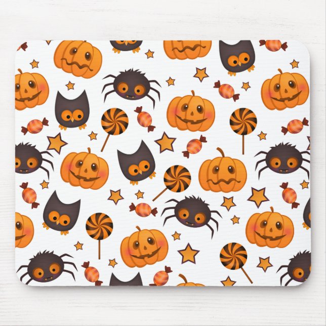 Mousepad Ilustração do Padrão de Halloween (Frente)