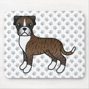 Mousepad Ilustração e patas do desenho de cãozinho "Boxer"