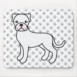 Mousepad Ilustração e patas do desenho de um cãozinho branc