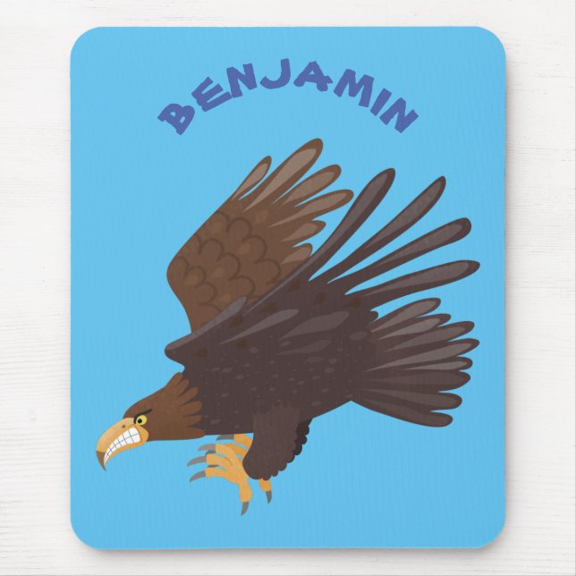 Mousepad ilustração engraçada da águia-ouro (Frente)