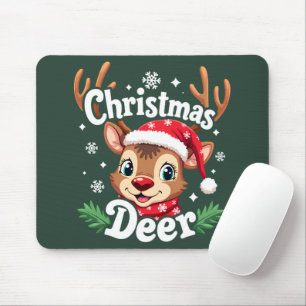 Mousepad Ilustração Fofa de Veado de Natal