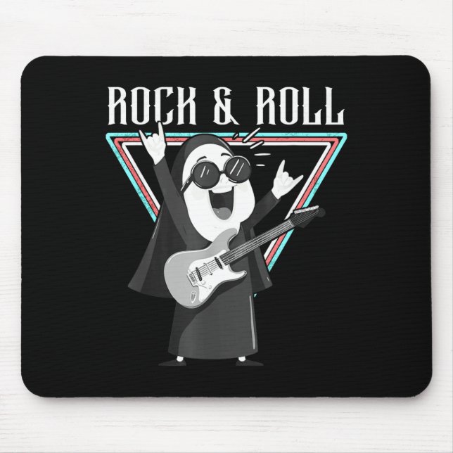 Mousepad Ilustração Gráfica Divertida de Rock &amp; Roll (Frente)