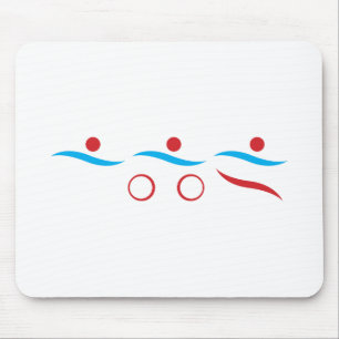 Mousepad Ilustração legal do logotipo Triathlon