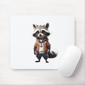 Mousepad Ilustração legal e Adorável do Raccoon